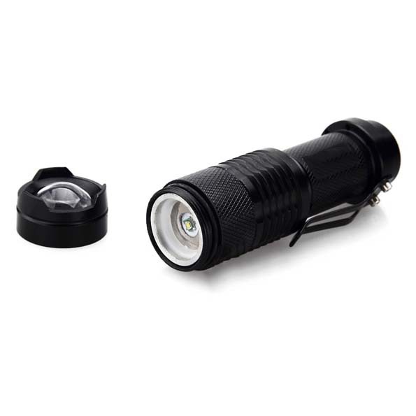 Senter LED Cree Q5 2000 Lumens Waterproof with Charger Baterai + Box - OMFL4GBK Black