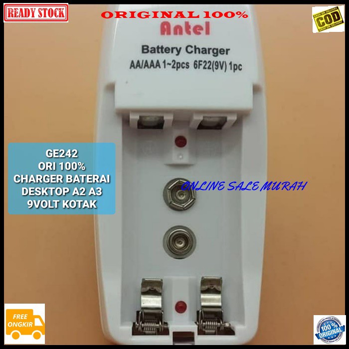 G242 antel ori 100% adaptor desktop cas charger baterai a2 a3 9v travel adapter desk adaptive charging cas casan baterry batu batere universal multi original aa aaa 9volt volt kotak G242   BISA 3 MACAM BATERAI AA / A2 AAA / A3 9V KOTAK 6F22