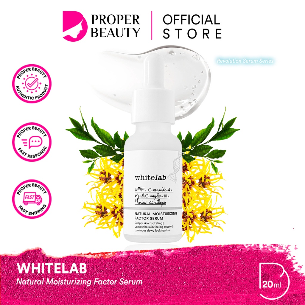 WHITELAB Natural Moisturizing Factor Serum Indonesia / Facial Wash Hydrating Essence Toner Ampoule Day Night Underarm Eye Cream Sunscreen Clay Mask Masker Gel Body Soap / Face Acne Brightening Mugwort Heartleaf Niacinamide Wajah Lengkap Set Krim Pelembab