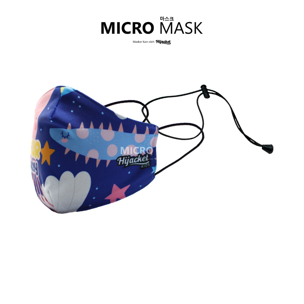 Masker Kain Anak Karakter Micro Mask Kids Hijacket / Masker Earloop / Masker Headloop-SYUKUR EVERYDAY 01