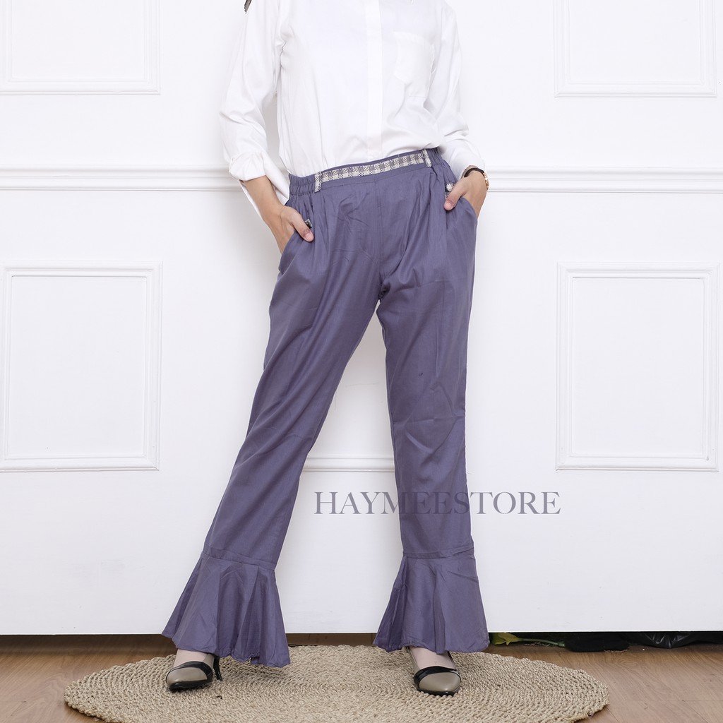 HaymeeStore Celana Cutbray Rempel JUMBO Wanita Bawahan HaymeeStore Celana Cutbray Rempel JUMBO Wanita Bawahan