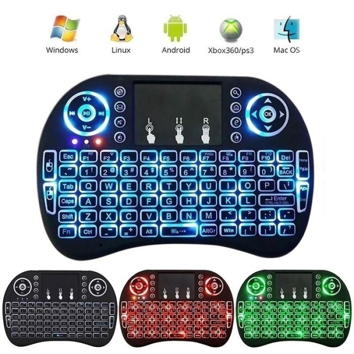 HANDPHONE & TABLET AKSESORIS TABLET KEYBOARD BLUETOOTH AC 1211 WIRELESS KEYBOARD MINI I8 TOUCHPAD MO