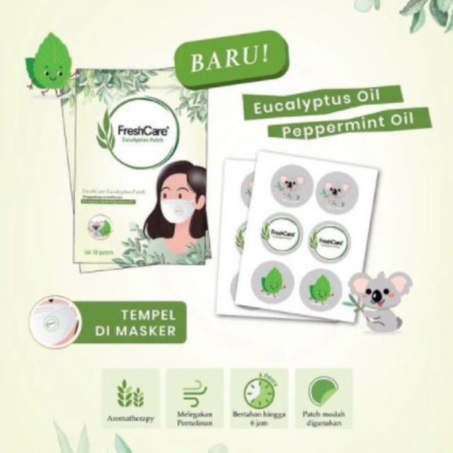 Fresh Care Eucalyptus Patch Freshcare Stiker Masker Aroma Terapi Minyak Kayu Putih Melegakan Pernafasan // Freshcare Telon