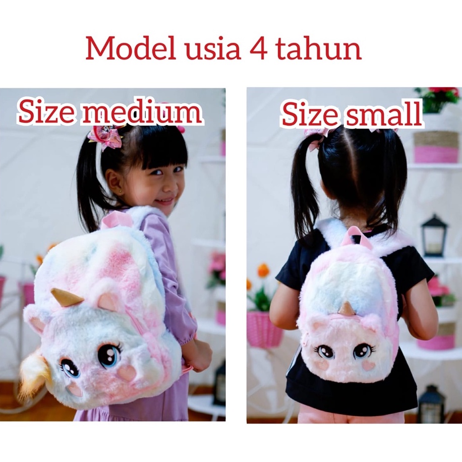 Tas ransel anak Unicorn Bulu unicorn pom pom backpack anak sekolah PAUD TK unicorn kado ultah anak perempuan ransel sekolah unicorn kado ultah anak kado ultah unicorn kado anak perempuan Tas Blingberry import tas blingberry grosir