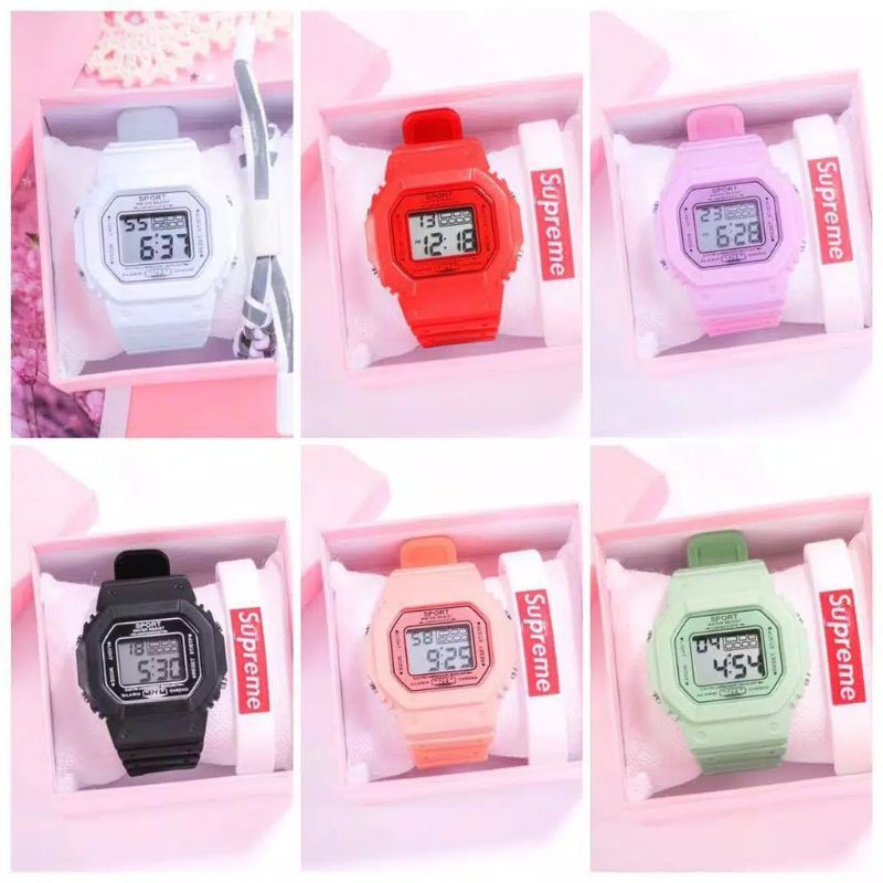 Jam Tangan Wanita Korea Fashion LNR-1175 Strap Rubber Digital