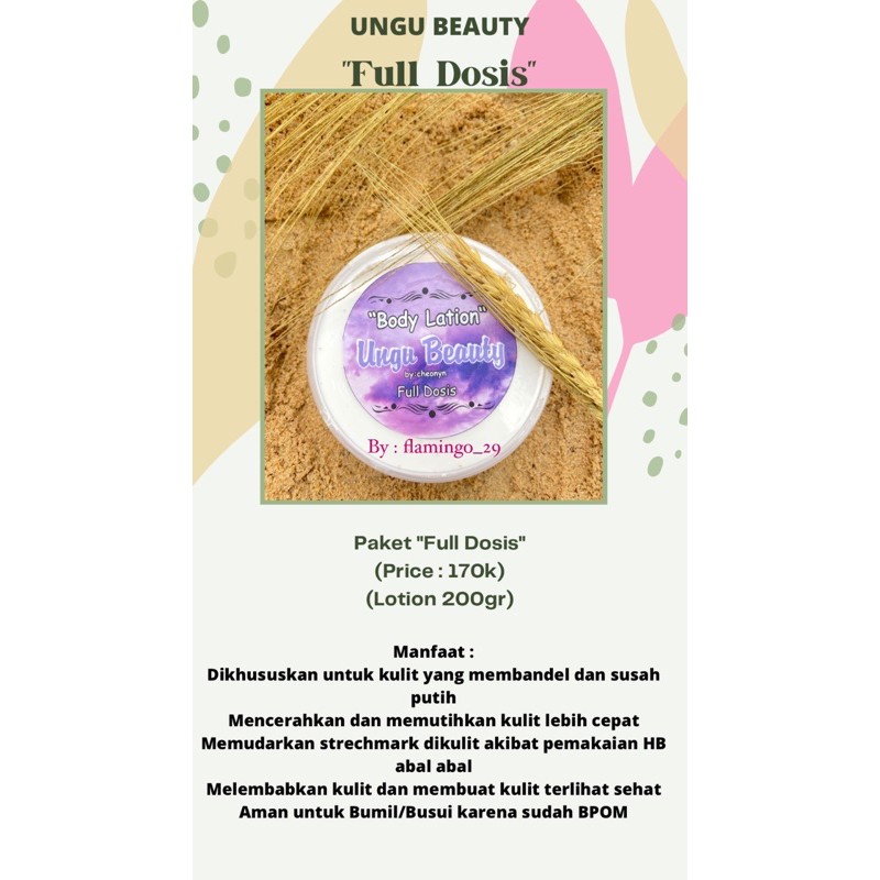 Handbody Ungu Beauty by Ccy.oyn (BPOM) paket Full Dosis (free packing buble warp)