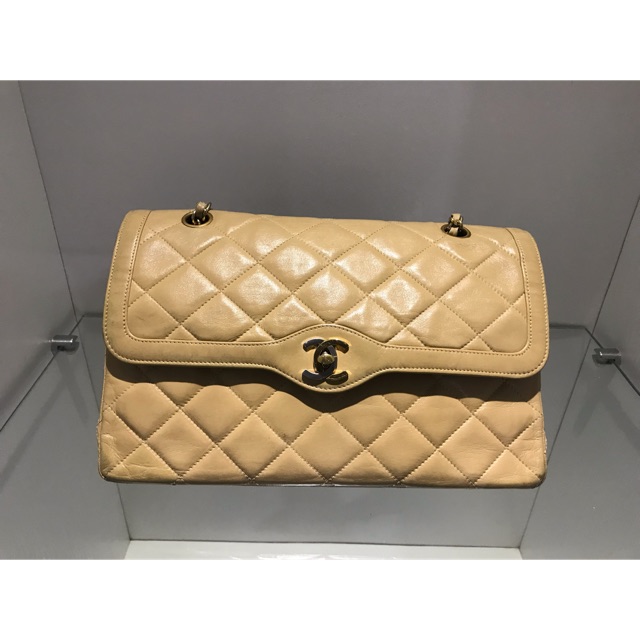 Preloved chanel bag vintage ghw#2 beige