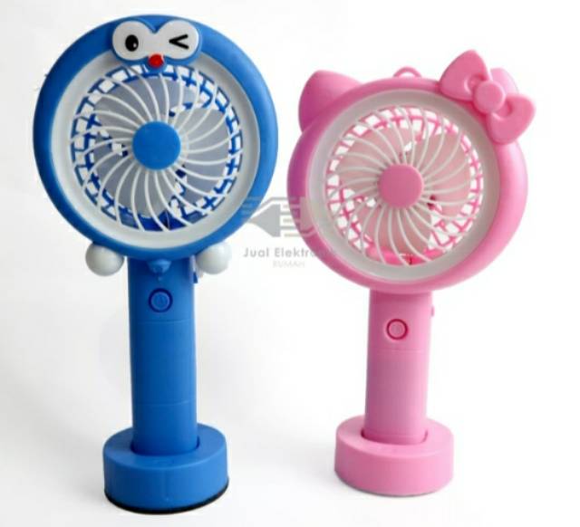 Kipas angin tangan mini portable fan karakter doraemon dan hellokitty