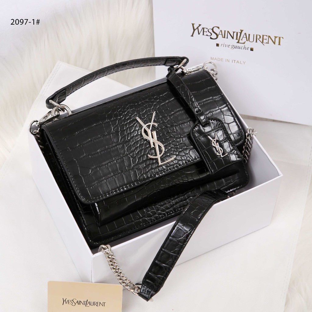 PR Bag Croco So Black 2097-1