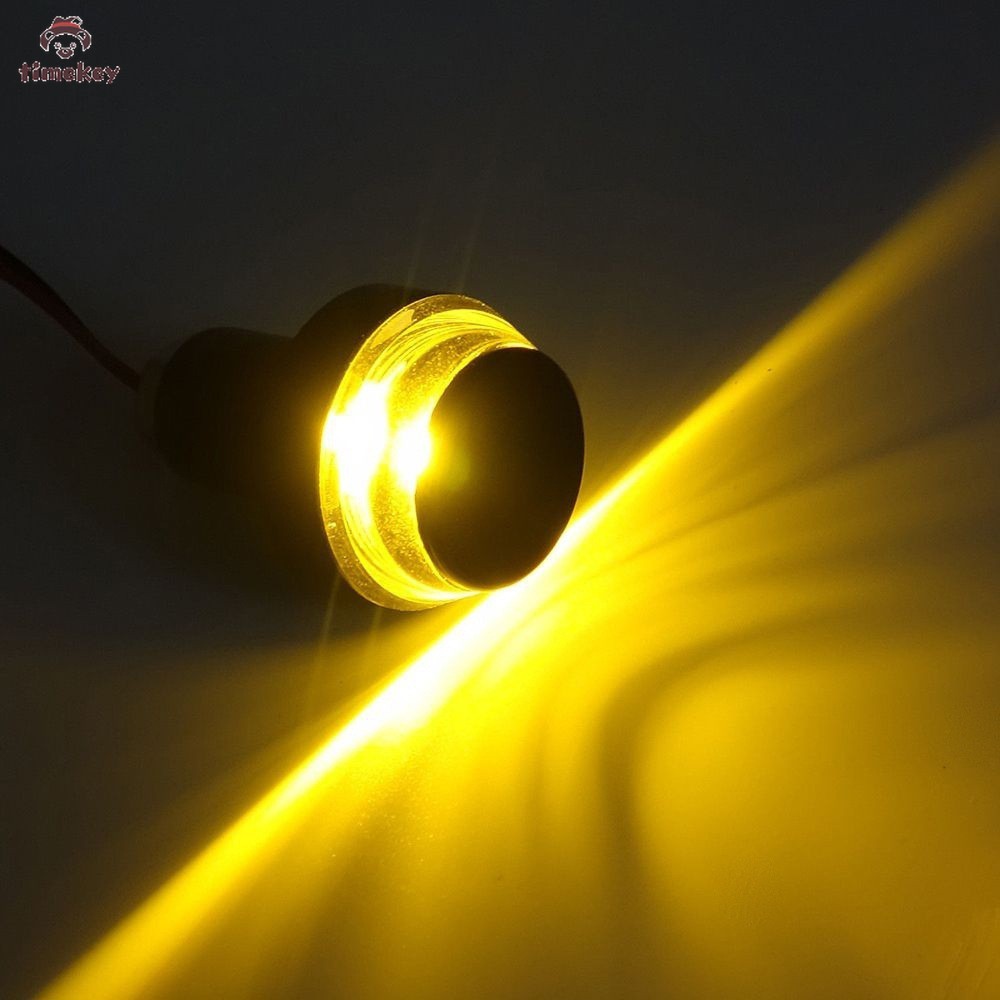 【READY】1 Pcs Motor Turn Signal Lampu LED Indikator Penutup Mata Pegangan Bar End Stang Putih Kuning