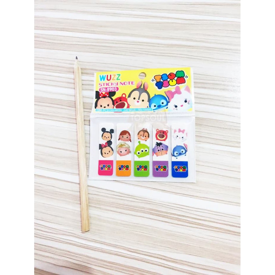 

Terlaris Post It Plastik TSUM TSUM / Pembatas Buku Karakter Disney Sticky Notes Elegan