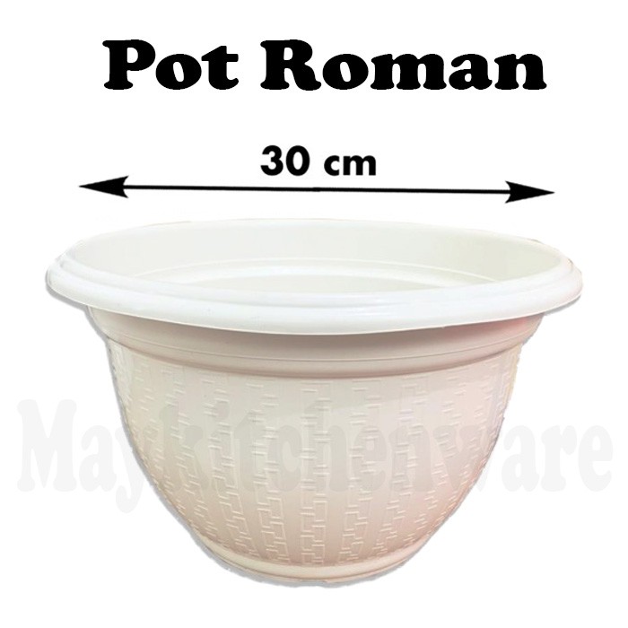 Pot Roman Putih Pot Bunga Tanaman Plastik Pirus Hias Kebun Nanas Bibit Besar Gantung Grosir Putih
