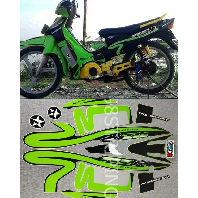 STIKER STRIPING LIS YAMAHA FIZ R CALTEX HIJAU