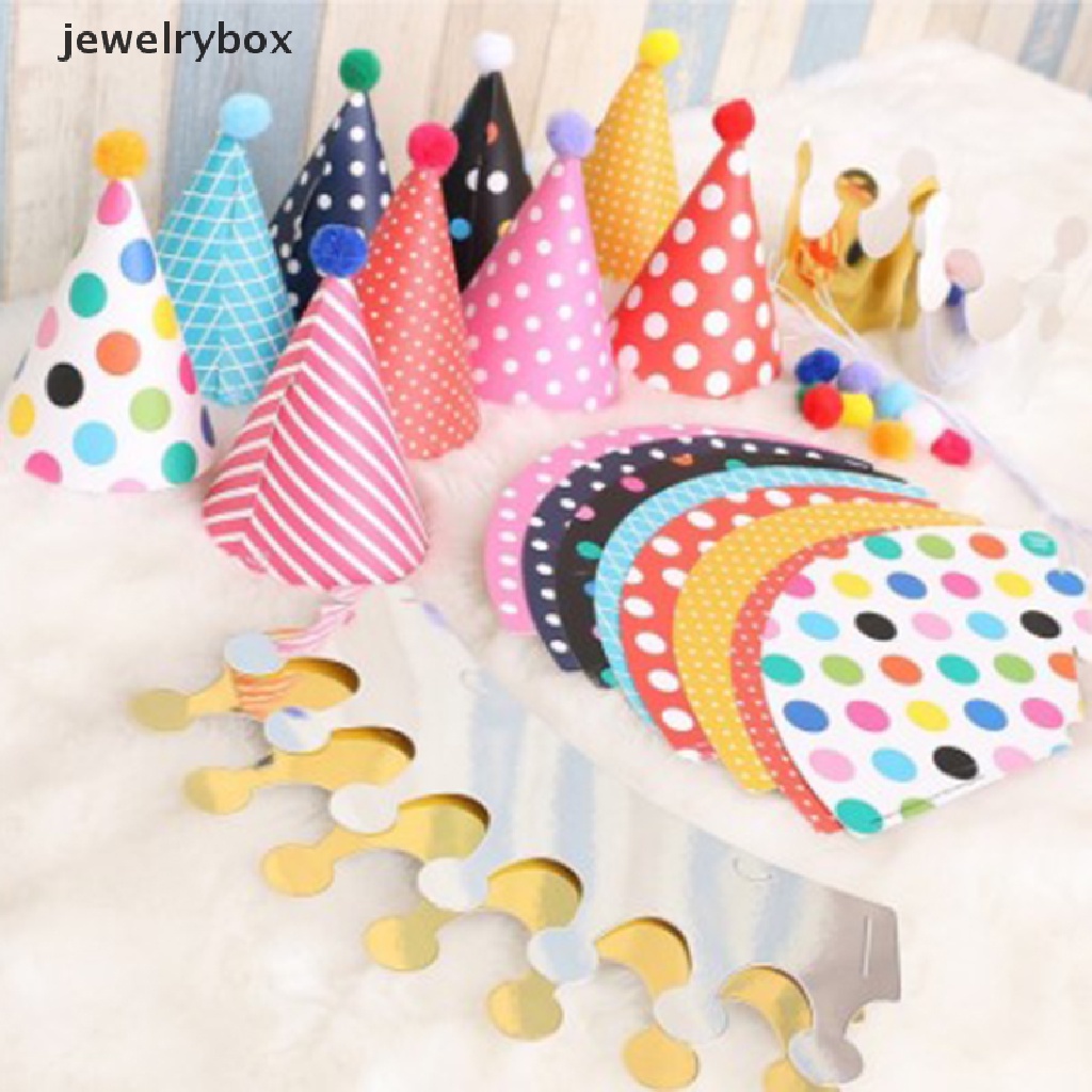 11 Pcs / set Topi Pesta Ulang Tahun Motif Polkadot Untuk Bayi