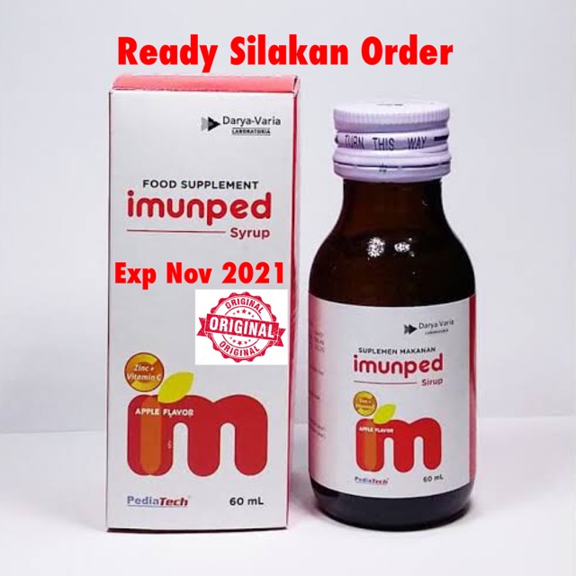 Vitamin anak Imunped Syrup Vitamin C Zinc multivitamin daya tahan tubuh rasa Apple 60 ML