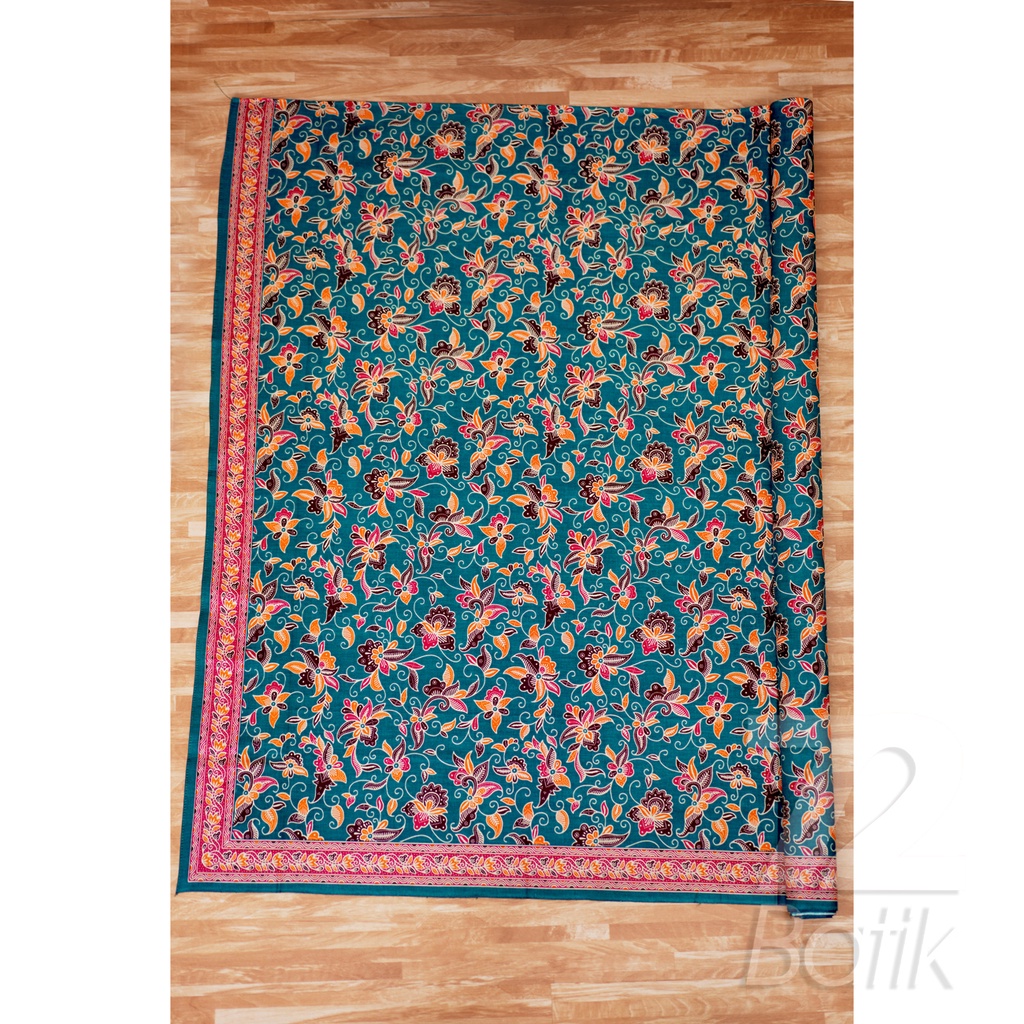 BAHAN BATIK PREMIUM Katun Motif Kembang Warna Hijau Ijo Orange Merah 729656 Cap 72 Jarik Jarit Samping Kebat Panjang Batik Katun Modern Premium Bahan Seragam Batik Pernikahan Kantor Keluarga Murah Kamen Jadi Batik Bali Lembaran