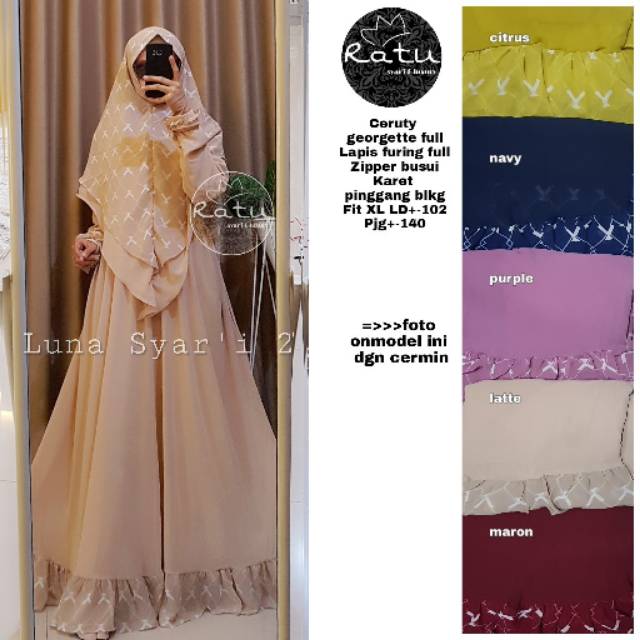 RHS ~ luna syari 2 gamis pesta syari premium jumbo busui ori solo by ratu hijab
