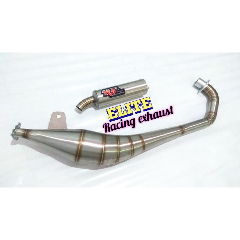 satria 2 tak knalpot satria hiu knalpot satria lumba knalpot satria R 120 bahan stenlis merk r9 exha