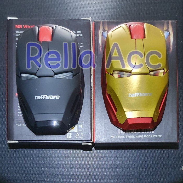 Iron Man Style Wireless Mouse Gaming Silent Click 2.4Ghz PC Laptop