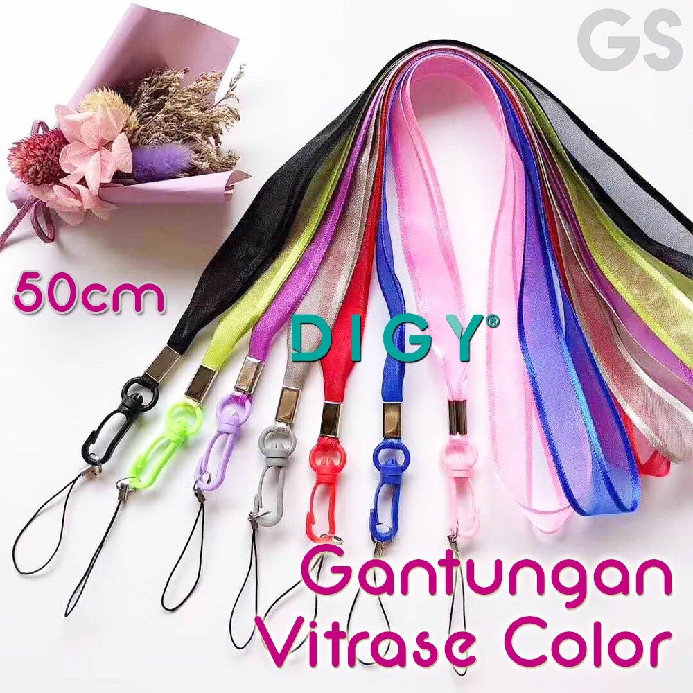 gantungan hp vitrese colour Pastel Polos lanyard tali hp