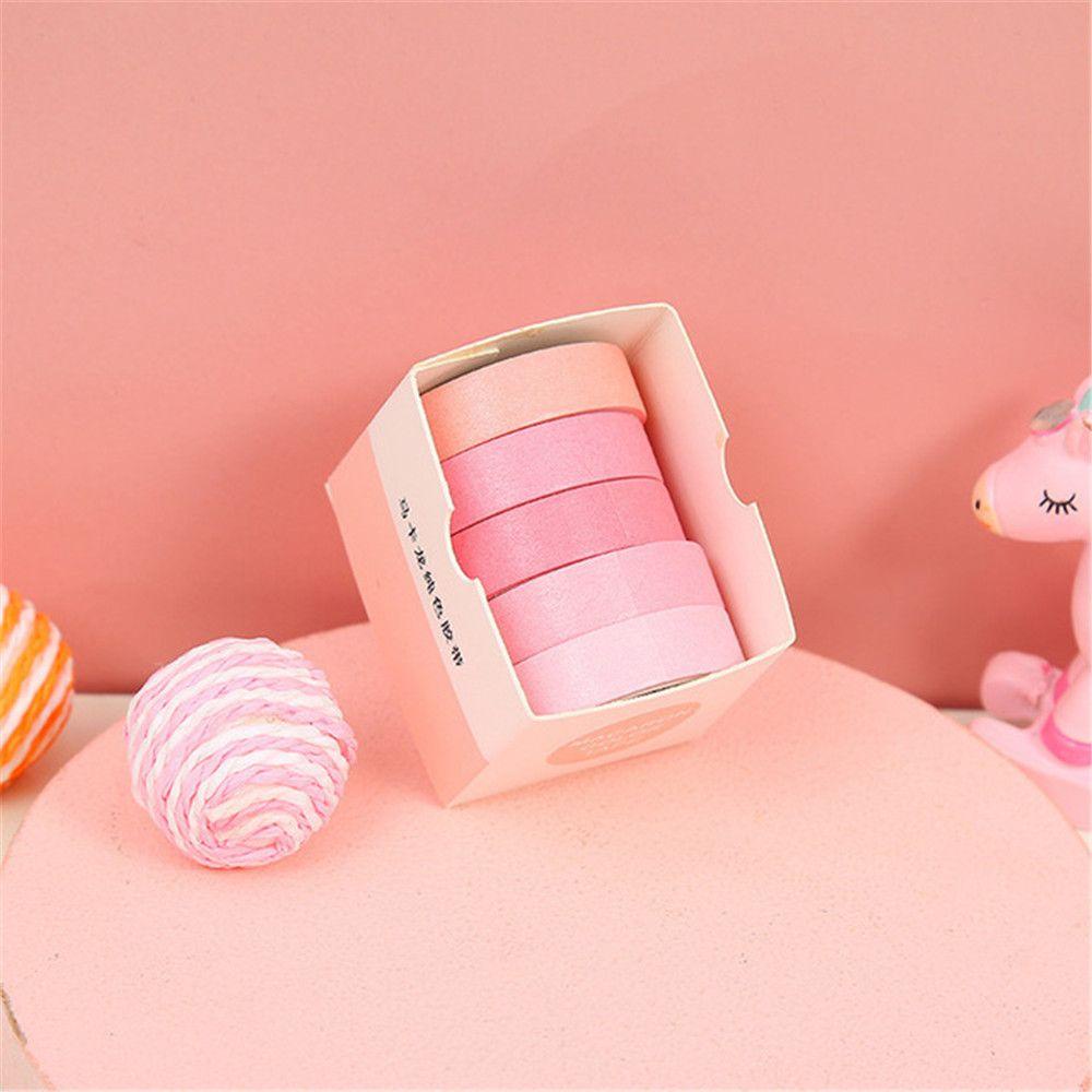 Top 5Rolls/box Washi Tape Set Alat Tulis Sekolah Scrapbooking