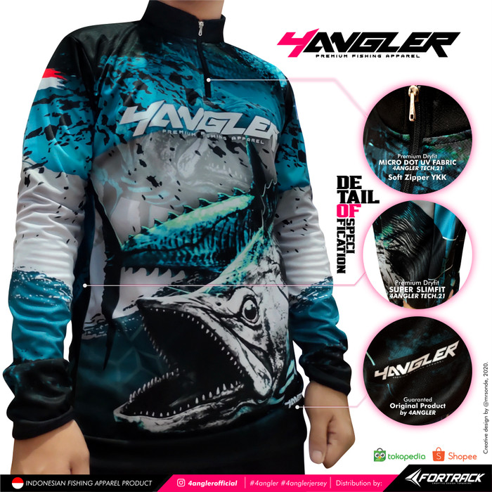 chy005 Jersey Mancing CUSTOM A 4ANGLER Full Print |Premium Dryfit - Zipper Berkerah, L mrh
