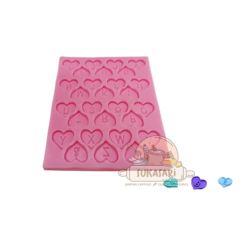 

Silicone mould Alphabet Heart (cetakan huruf hati love)