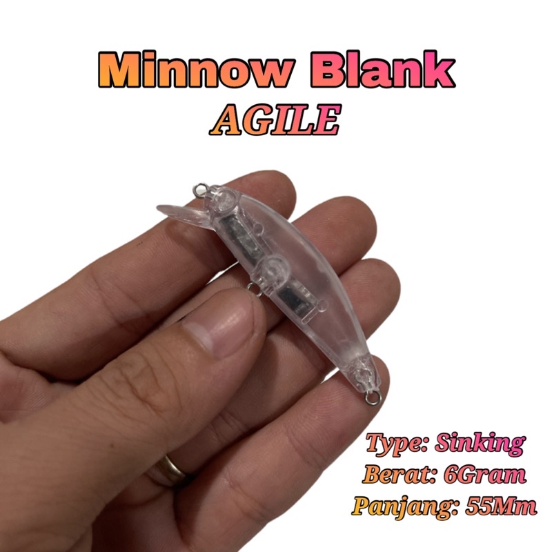 minnow blank sinking agile 6gram/ 55mm FREE MATA