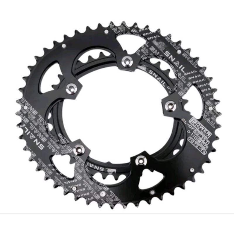 Snail Oval Double Chainring 50-35T BCD 110mm Chain Ring Oval BCD 110 mm Hitam