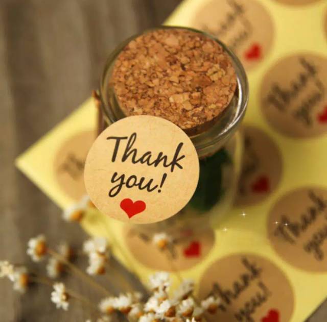 12 PCS STICKER LABEL THANK YOU SEALER SEGEL PACKING BOX TOPLES KANTONG KERTAS PLASTIK KEMASAN AMPLOP