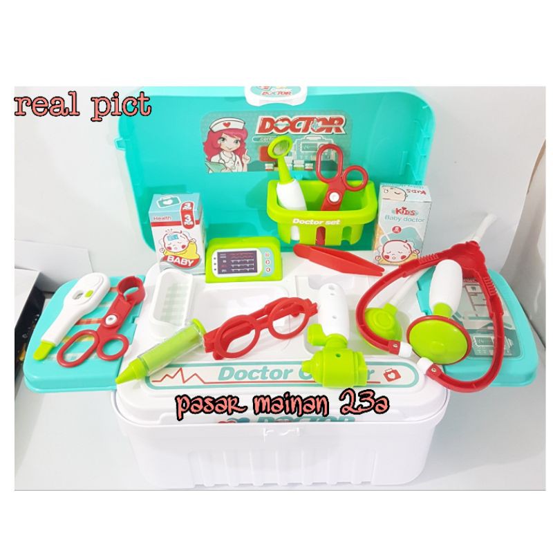 Mainan Anak Doctor Set Medical Koper Center Mainan dokteran 3in1