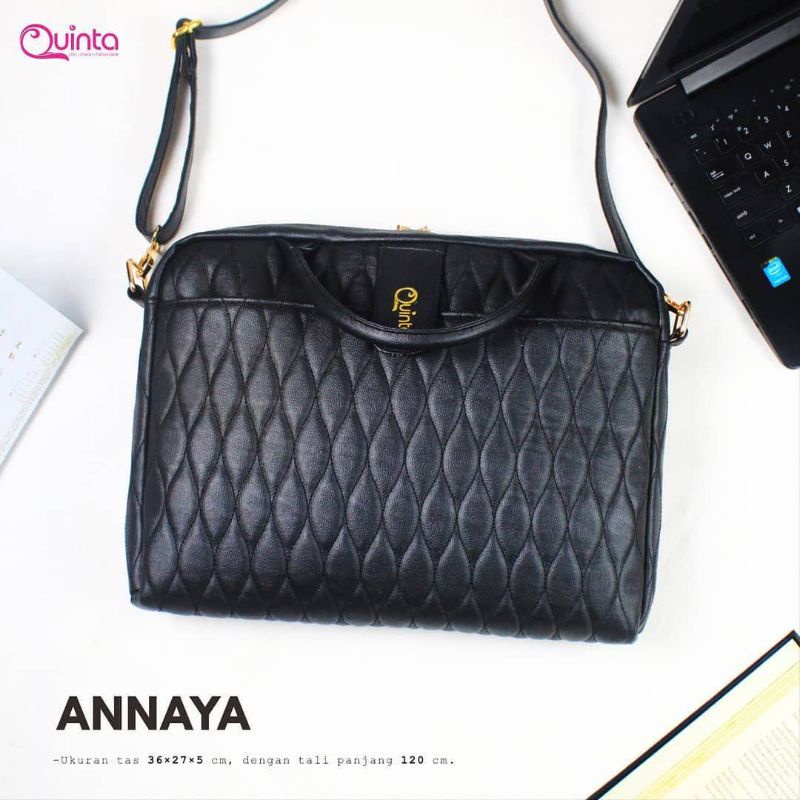 Tas Laptop Ukuran Besar Quinta || Tas Slempang Laptop Cewek || Annaya Quinta