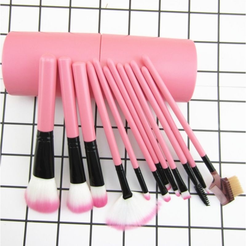 Medan Termurah Best seller Brush Set isi 12pcs Tabung Kuas Makeup Rias