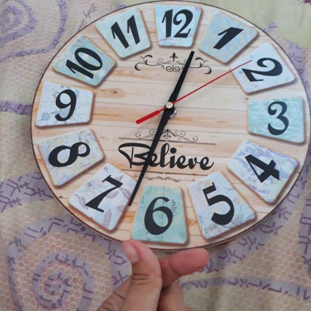 221 Jam Dinding Unik Murah Lucu Motif Kayu believe Hiasan Ruang Interior
