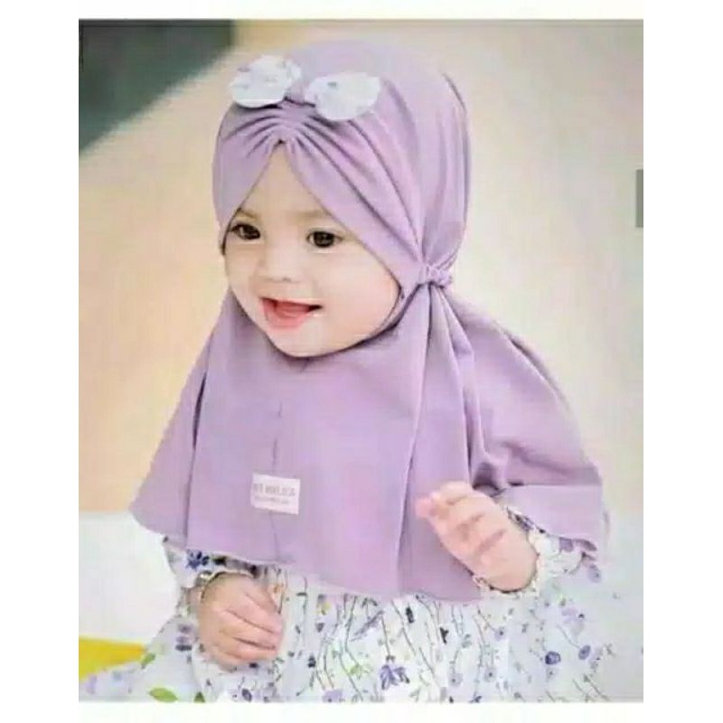 jilbab / anak / bayi / hijab /allsize 0-3 tahun/ NABILA SYIRIA KERUT TALI