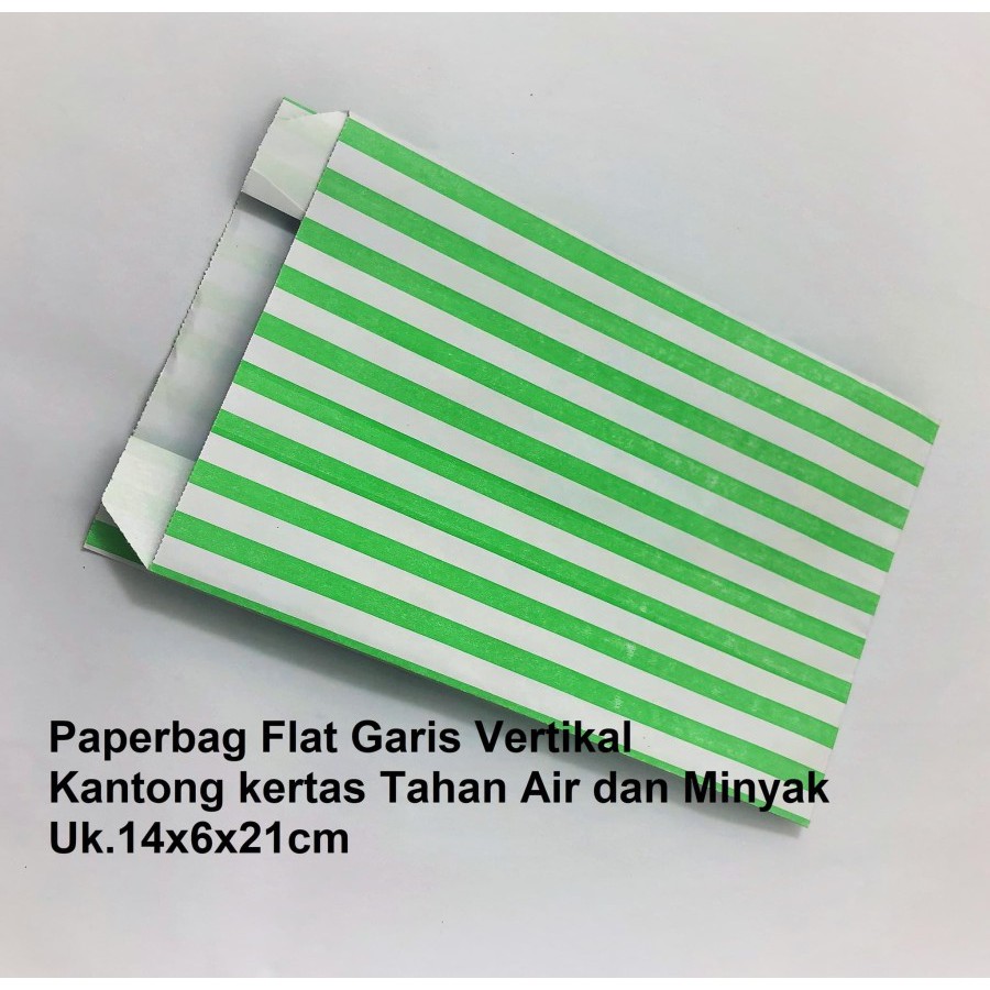 

Kertas Bungkus Makanan / Paperbag Kantong Tahan Air Minyak vertikal Hijau14x6x21cm(M) Foodgrade