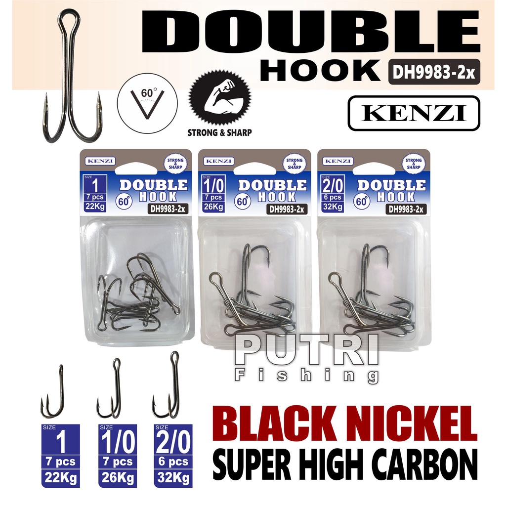 MATA KAIL KENZI DOUBLE HOOK 60&quot; BLACK NICKEL DH9983-2x