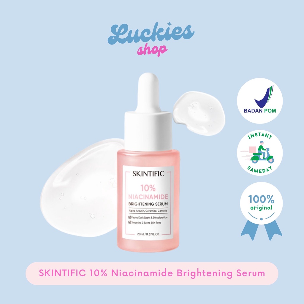 BPOM SKINTIFIC 10% Niacinamide Brightening Serum 20ml Pencerah Pemutih Wajah Muka