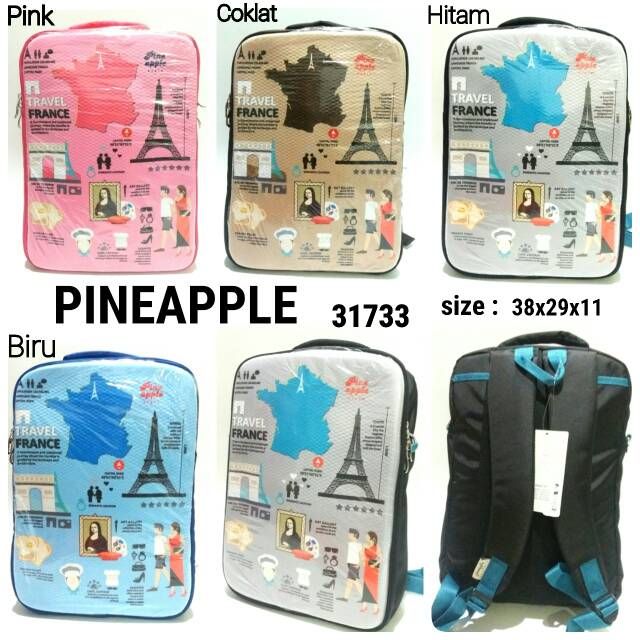 Tas sekolah ransel backpack cewe pineapple 31733 murah