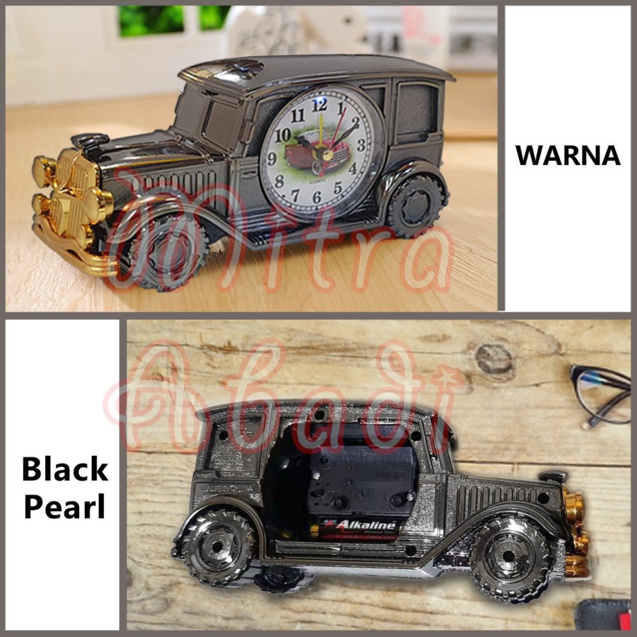 Jam Meja Retro Mobil Antik / Ancient Retro Mini Car Model Alarm Clock