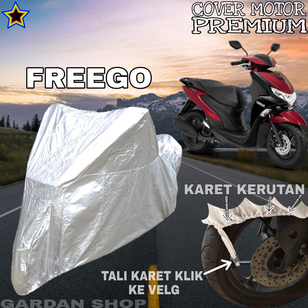 Sarung Motor FREEGO SILVER POLOS Body Cover Penutup Motor Freego PREMIUM