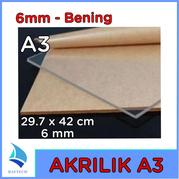 Akrilik A3 Lembaran 6mm Acrylic 6mm Bening Transparan Marga Cipta