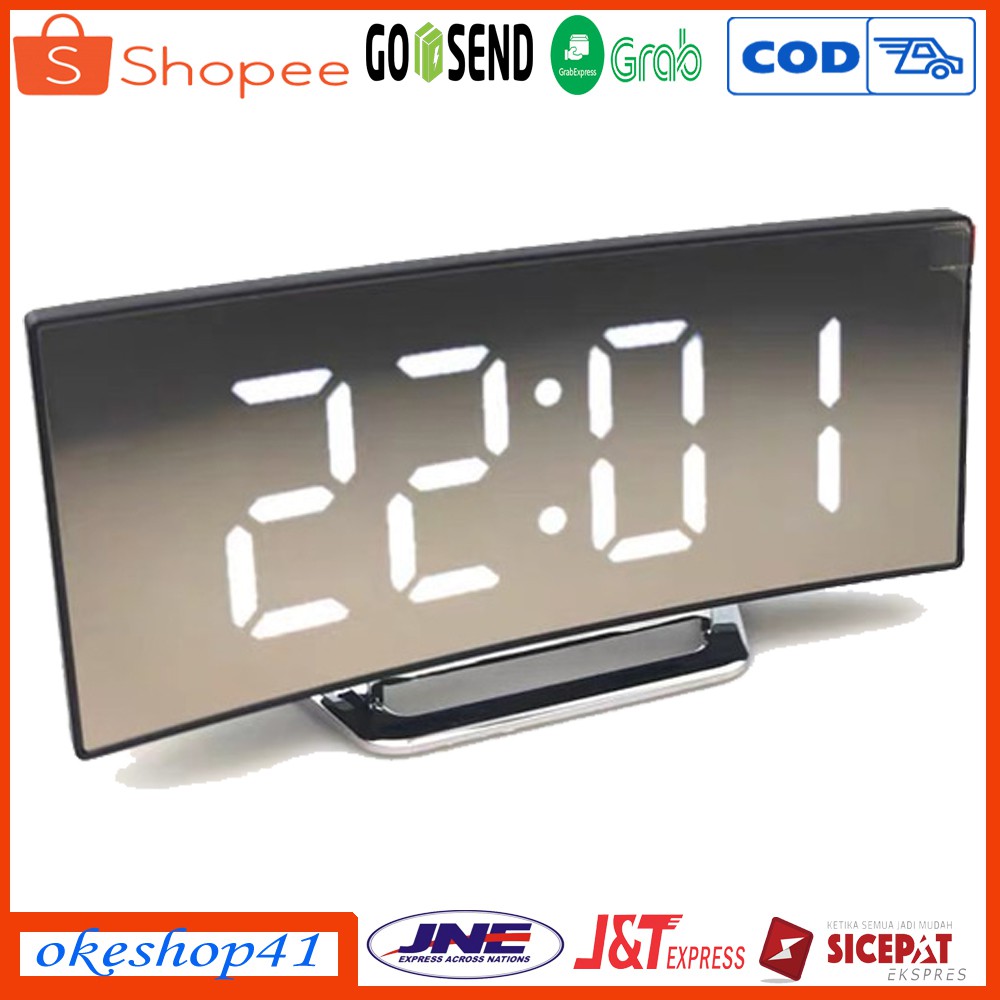 DT-6507 jam meja digital / jam weker pintar / jam meja penginderaan cahaya cerdas digital putih