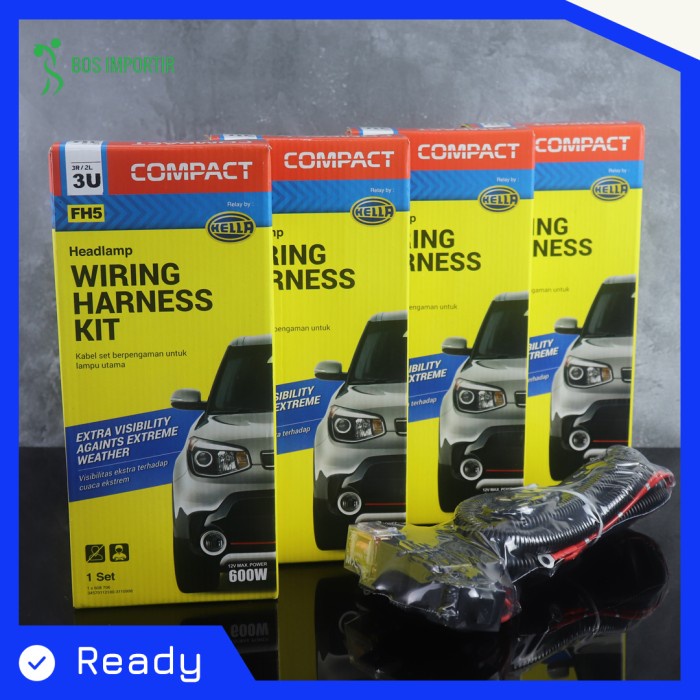 KABEL RELAY SET HELLA LAMPU DEPAN HEADLAMP H4 MOBIL 3 RELAY ORIGINAL