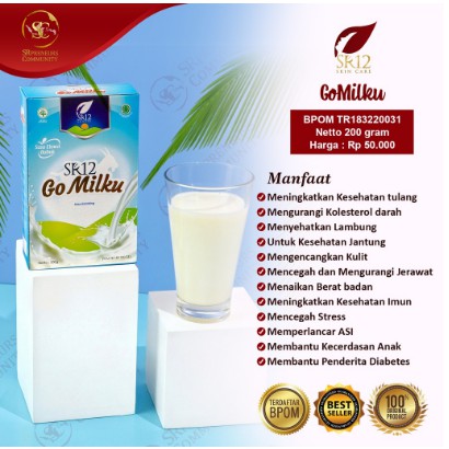 

SUSU KAMBING GOMILKU SR12 / SUSU ETAWA KUALITAS PREMIUM / GOAT MILK SUSU BUBUK TANPA GULA / BPOM