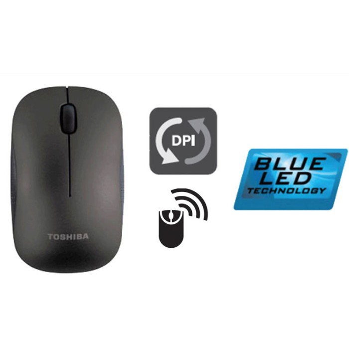 Toshiba W55 Blue LED Wireless Mouse - Grey