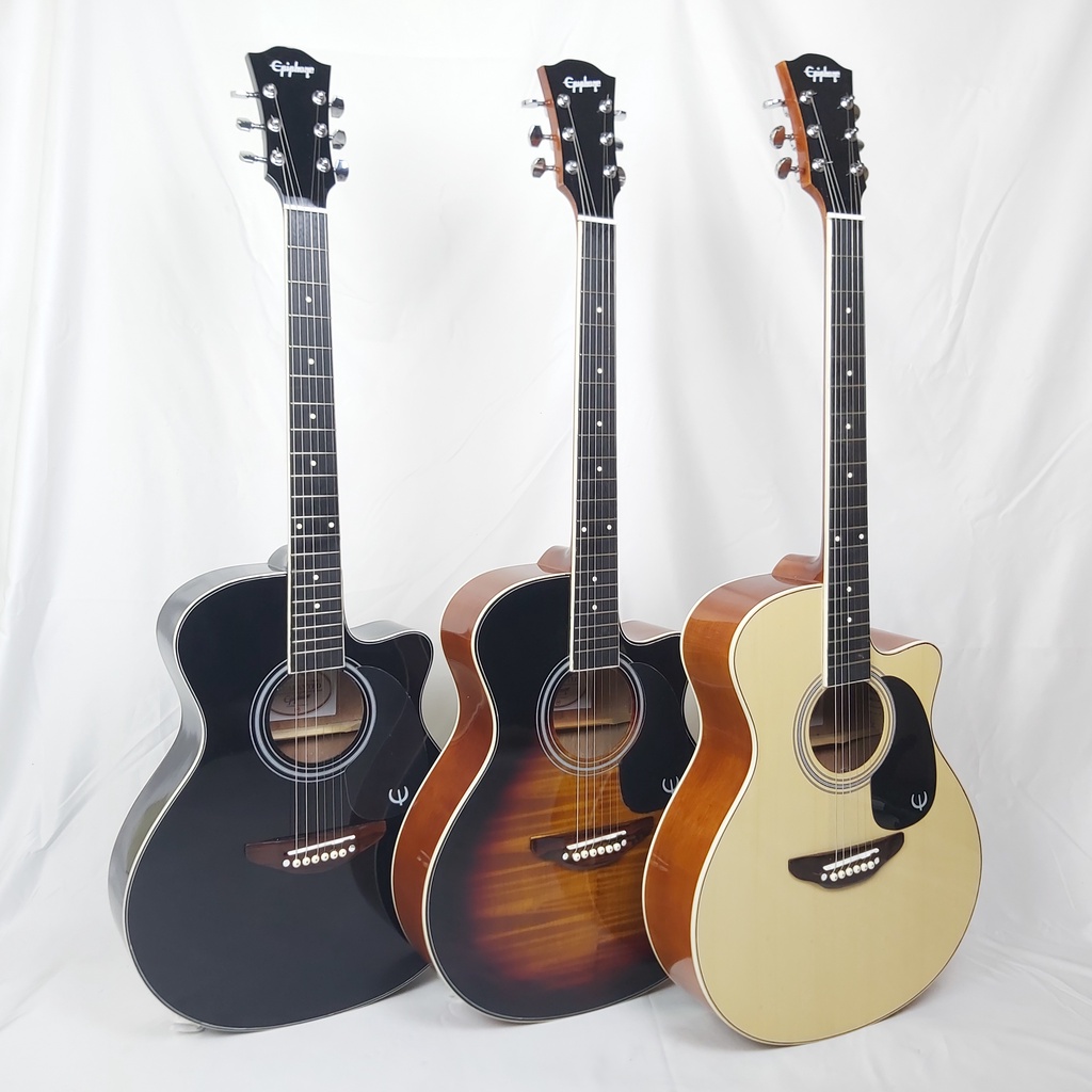 GITAR AKUSTIK GUITAR ACOUSTIC EPIPHONE AUDITORIUM TOP MERANTI LIS IVORY CUSTOM + TRUSS ROD { BESI NE