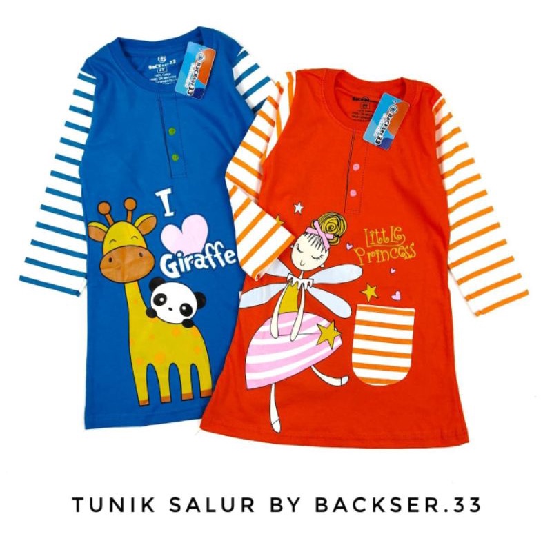 Tunik Anak Backser.33 SIZE 2-8 Tahun Tunik Salur Anak Perempuan