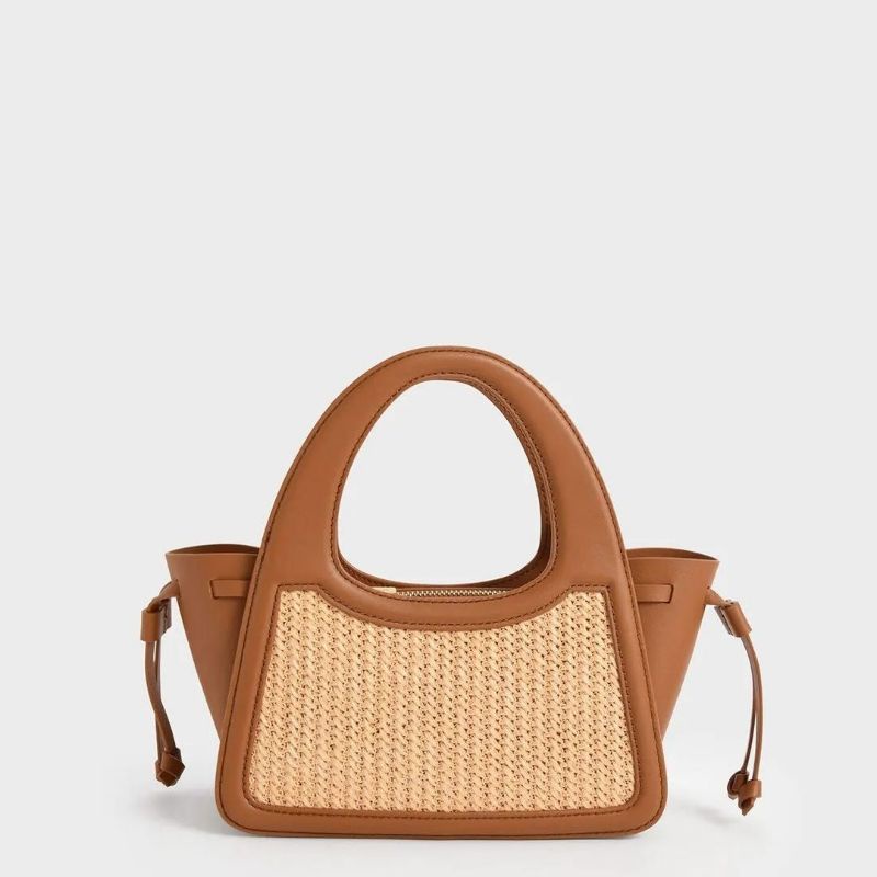 CK Tranquil Leather &amp; Raffia Tote Bag