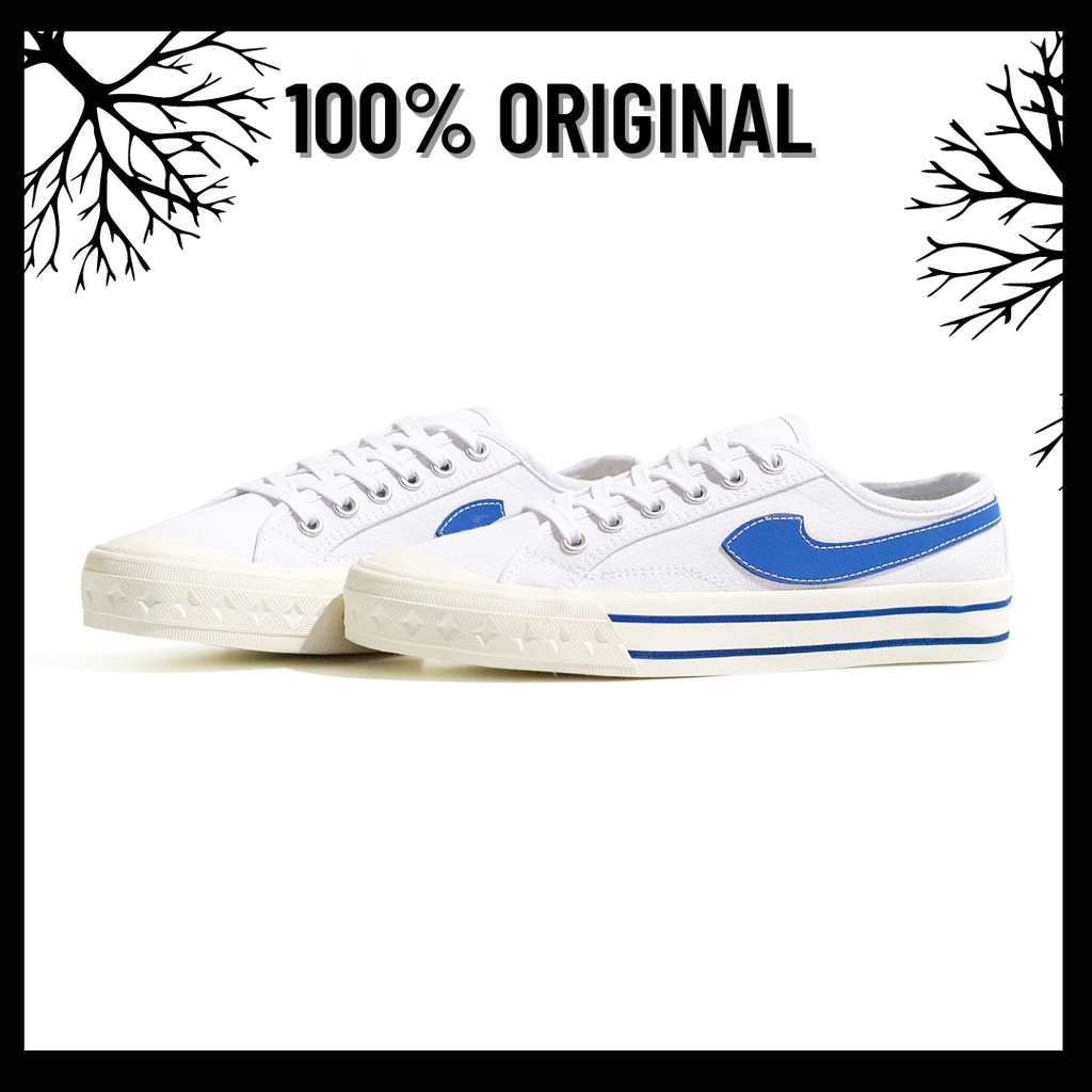 100% Original Sepatu Lokal Casual White Blue Low | Not Compass Retrograde Lo